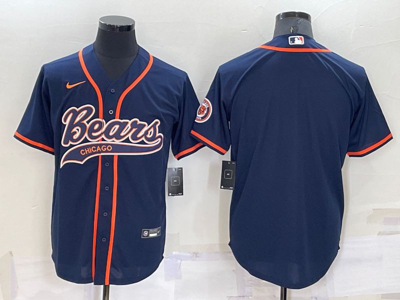 Men Chicago Bears Blank Blue Nike Co branded NFL Jersey->green bay packers->NFL Jersey